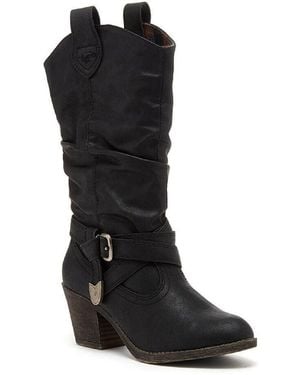 Rocket Dog Sidestep Mid-Calf Western Boot - Black