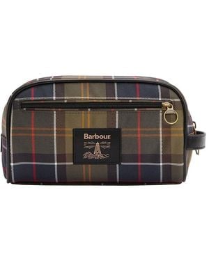 Barbour Tartan Washbag - Black