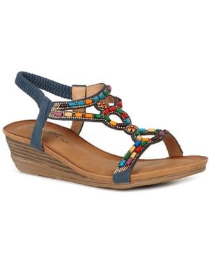 Lunar (GRS) Epsom Wedge Heel Sandals - Blue