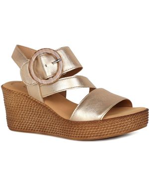 Gabor Drama Wedge Heel Sandals - Metallic