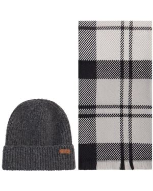 Barbour Pendle Beanie &Amp; Blair Scarf Set - Grey