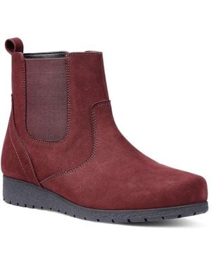 Hotter Exeter Low Wedge Boots - Red