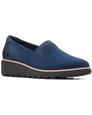 Clarks Sharon Dolly Womens Wedge Heel Shoes - Blue