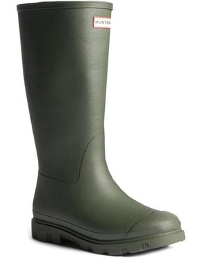 HUNTER Downpour Tall Insulated Wellingtons - Green