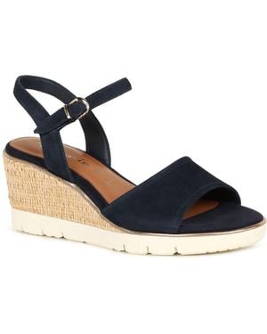 Tamaris Tulip Wedge Heel Espadrille Sandals - Blue
