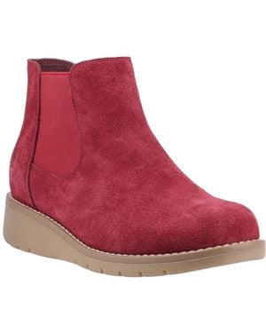 Hush Puppies Leonie Suede Boots - Red