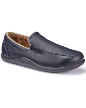 Hotter Relax Warm Lined Slippers - Blue