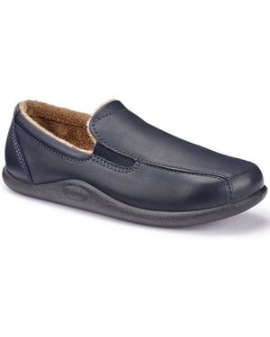 Hotter Relax Warm Lined Slippers - Blue