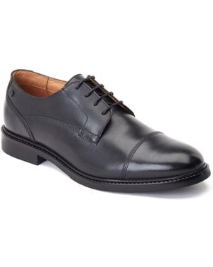 Base London Magnus Toe Cap Derby Shoes - Black