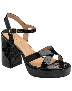 Ravel Farran Heeled Sandals Croc Patent - Black