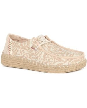 HEYDUDE Wendy Esp Retro Palm Canvas Shoes - Natural