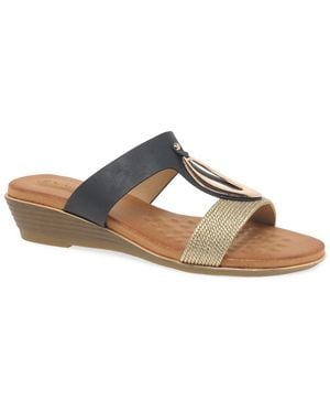 Lunar (GRS) Porto Low Wedge Sandals - Blue