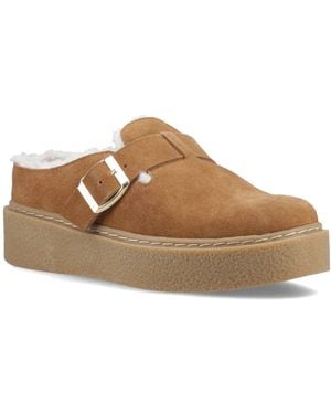 Hush Puppies Blanche Fur Mules - Brown
