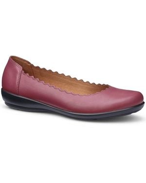 Hotter Eider Ballet Court Shoes - Red