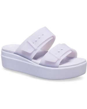Crocs™ Brooklyn Buckle Low Wedge Sandals - Purple