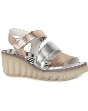 Fly London Bexy Wedge Heel Sandals - Metallic