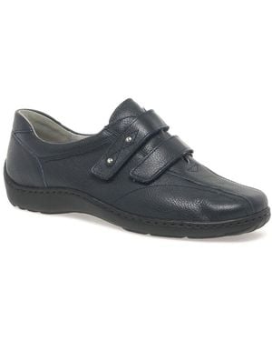 Waldläufer Stone Rip Tape Fastening Shoes - Blue