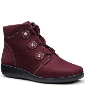 Hotter Indulge Wide Fit Ankle Boots - Purple