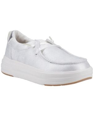 HEYDUDE Wendy Nova Shimmer Trainers - White