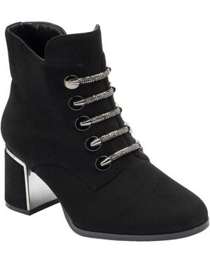 Lotus Paisley Ankle Boots - Black