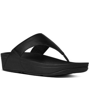 Fitflop Lulu Leather Toe-Post Sandals - Black