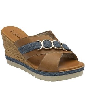 Lotus Toscana Wedge Sandals - Blue