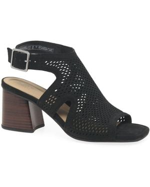 Clarks Siara 65 Flow Sandals Nubuck - Black