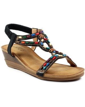 Lunar (GRS) Epsom Wedge Sandals - Metallic