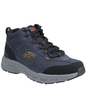 Skechers Oak Canyon-ironhide Mid-top Lace Up Outdoor Shoe Men's Walking Boots In Blue