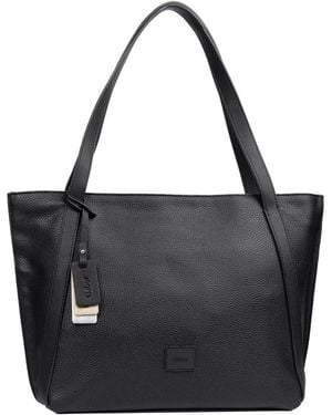 Gabor Elfie Zip Shopper Shoulder Bag - Black