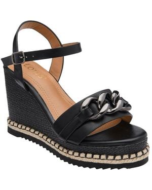 Lotus Bermuda Wedge Sandals - Black