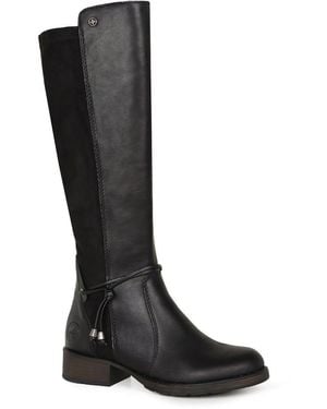 Rieker Virginia Knee High Boots Lea/Stretch - Black
