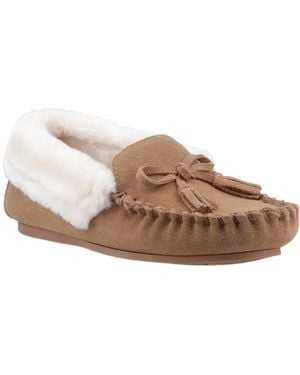 Hush Puppies Agnes Fur Slipper - Brown