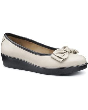 Hotter Jade Low Wedge Court Shoes - White