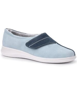 Hotter Wrap Wide Fit Warmlined Slippers - Blue
