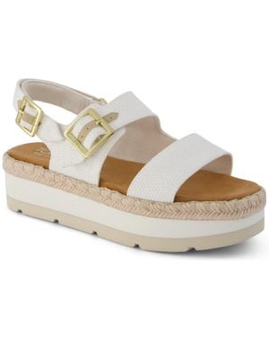 TOMS Giana Flatform Sandals - Metallic