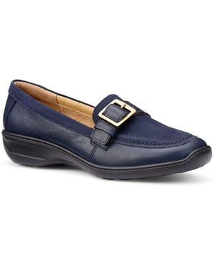 Hotter Opel Low Wedge Shoes Colour: French Leather - Blue
