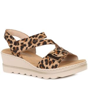 Rieker Haiti Wedge Heel Sandals - Metallic