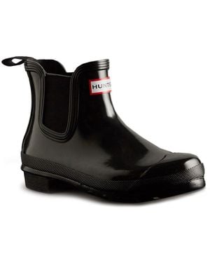 HUNTER Original Chelsea Gloss Wellingtons - Black