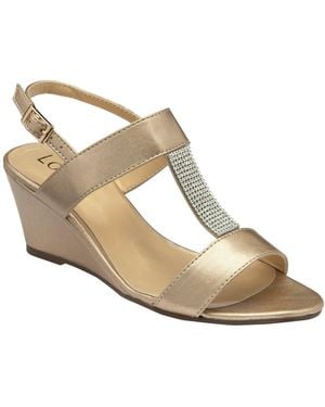 Lotus Ilaria Wedge Sandals Size: 4 - Metallic