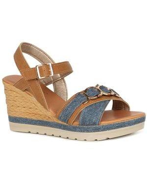 Lotus Solena Wedge Heel Sandals - Blue