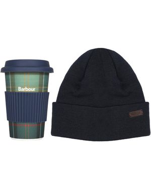 Barbour Travel Mug &Amp; Beanie Hat &Apos;S Gift Set - Blue