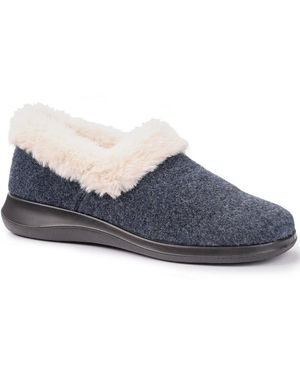 Hotter Snug Ii Wide Fit Slippers - Blue