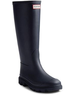 HUNTER Downpour Tall Wellingtons Colour: Rubber - Blue