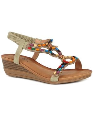 Lunar (GRS) Epsom Wedge Heel Sandals - Metallic
