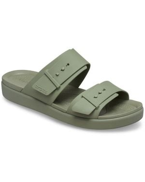 Crocs™ Brooklyn Buckle Low Wedge Sandals - Green