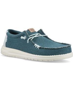 HEYDUDE Wally Braided Slip On Shoes - Blue