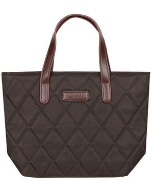 Barbour Mini Quilted Tote Bag Fabric - Brown