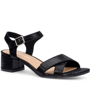 Hotter Riviera Block Heel Sandals - Black