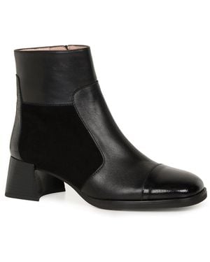 Hispanitas Milan Patch Ankle Boots Pat/Lea - Black